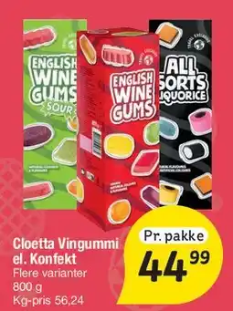 Fakta Tyskland Cloetta Vingummi / Konfekt tilbud