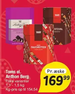 Fakta Tyskland Toms / Anthon Berg (æsker) tilbud