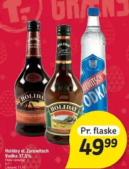 Fakta Tyskland Holiday / Zarewitsch Vodka 37,5% tilbud