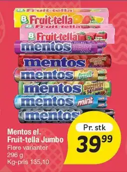 Fakta Tyskland Mentos / Fruit-tella Jumbo tilbud