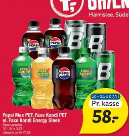 Fakta Tyskland Pepsi Max / Faxe Kondi / Faxe Kondi Energy Sleek tilbud