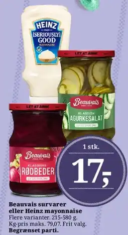 Dagli'Brugsen Beauvais survarer eller Heinz mayonnaise tilbud