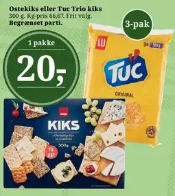Dagli'Brugsen Ostekiks eller Tuc Trio kiks tilbud