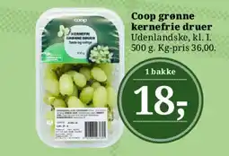 Dagli'Brugsen Coop grønne kernefrie druer tilbud