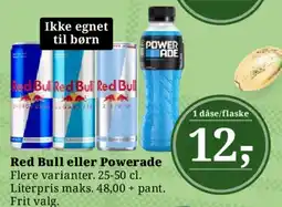 Dagli'Brugsen Red Bull eller Powerade tilbud