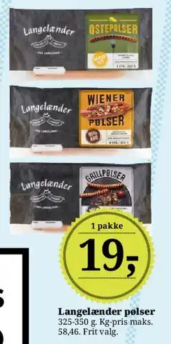 Dagli'Brugsen Langelænder pølser tilbud