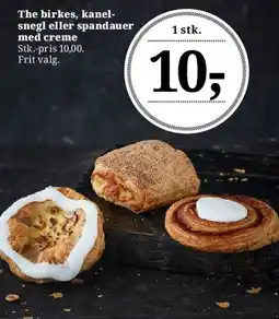 Dagli'Brugsen The birkes, kanel-snegl eller spandauer med creme tilbud