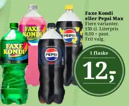 Dagli'Brugsen Faxe Kondi eller Pepsi Max tilbud