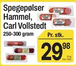 ABC Lavpris Spegepølser (Hammel, Carl Vollstedt) tilbud