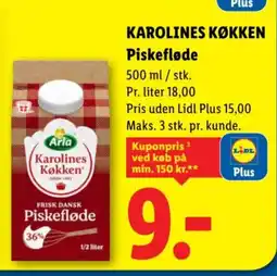 Lidl KAROLINES KØKKEN Piskefløde tilbud