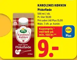 Lidl ARLA Karolines Køkken piskefløde tilbud
