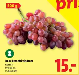 Lidl Røde kernefri vindruer tilbud