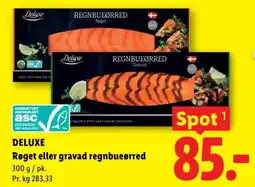Lidl DELUXE Røget eller gravad regnbueørred tilbud