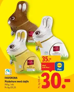 Lidl FAVORINA Påskehare med sløjfe tilbud