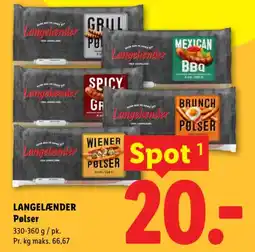 Lidl LANGELÆNDER Pølser tilbud