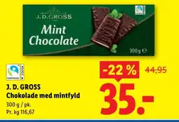 Lidl J. D. GROSS Chokolade med mintfyld tilbud