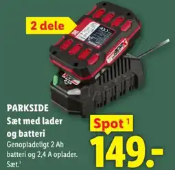 Lidl PARKSIDE Sæt med lader og batteri tilbud