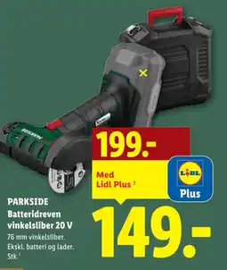 Lidl PARKSIDE Batteridreven vinkelsliber 20 V tilbud
