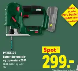 Lidl PARKSIDE Batteridreven stik- og bajonetsav 20 V tilbud