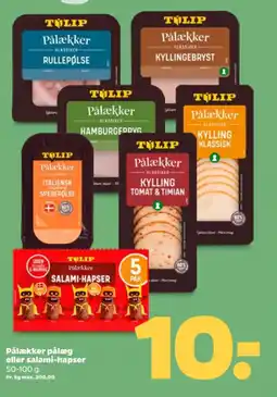 Netto TULIP Pålækker pålæg eller salami-hapser tilbud