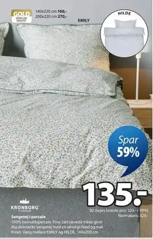 JYSK Sengetøj i percale tilbud