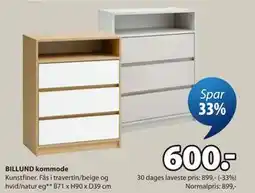 JYSK BILLUND kommode tilbud