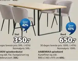JYSK AABENRAA spisebord tilbud