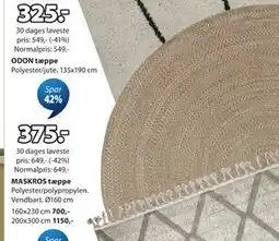JYSK MASKROS tæppe tilbud