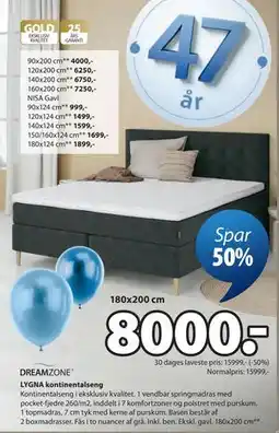 JYSK LYGNA kontinentalseng tilbud