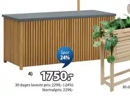 JYSK BEDER hyndeboks Olieret FSC -hårdttræ og galvaniseret stål tilbud