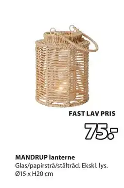 JYSK MANDRUP lanterne tilbud