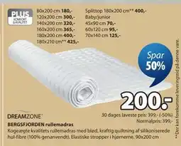 JYSK BERGSFJORDEN rullemadras tilbud