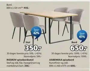 JYSK RISSKOV spisebordsstol tilbud