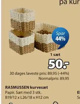 JYSK RASMUSSEN kurvesæt tilbud