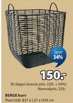 JYSK BERGE kurv tilbud