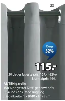 JYSK ANTEN gardin tilbud