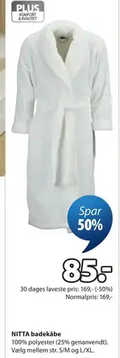 JYSK NITTA badekåbe tilbud