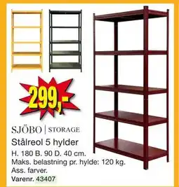 Harald Nyborg Stålreol 5 hylder tilbud