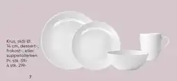 Bilka Krus, skål Ø: 14 cm, dessert-, frokost-, eller suppetallerken tilbud