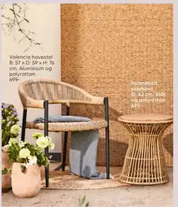 Bilka Valencia havestol tilbud