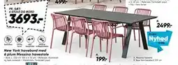 Bilka New York havebord med 6 plum Messina havestole tilbud