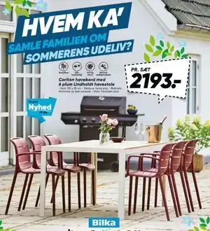 Carlton havebord med 6 plum Lindholdt havestole