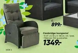 Bilka Cambridge loungestol tilbud