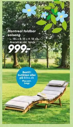 Bilka Montreal foldbar solseng tilbud