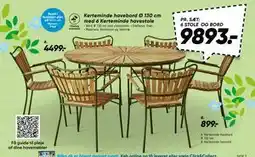 Bilka Kerteminde havebord Ø 130 cm med 6 Kerteminde havestole tilbud