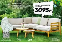 Bilka Utah hjørnesofa af pallebænkesæt med 2 borde tilbud