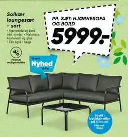 Bilka Solkær loungesæt - sort tilbud