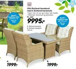 Bilka Vila Gotland havebord med 4 Gotland havestole tilbud