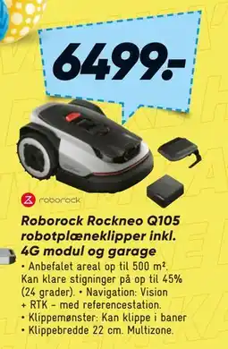 Bilka Roborock Rockneo Q105 robot plæne klipper inkl. 4G modul og garage tilbud