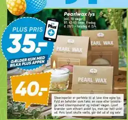 Bilka Pearlwax lys tilbud
